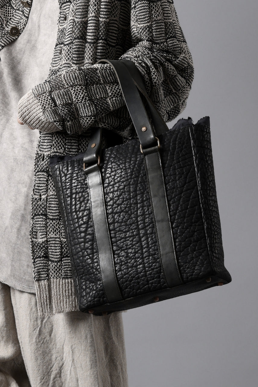 Load image into Gallery viewer, ierib Zipper Hand Tote Bag /  Rough Bull (BLACK)