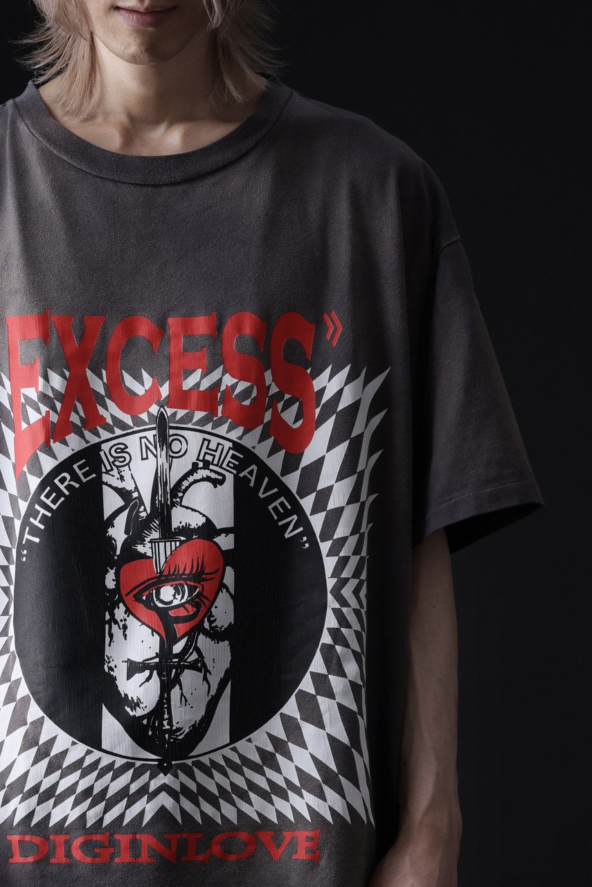 画像をギャラリービューアに読み込む, ZIG UR IDOL FADED & CRACKED SS TOPS - EXCESS (VINTAGE GREY)