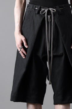 画像をギャラリービューアに読み込む, A.F ARTEFACT ZIP FOLDING TUCK SHORTS / COTTON-LINEN TWILL (BLACK)