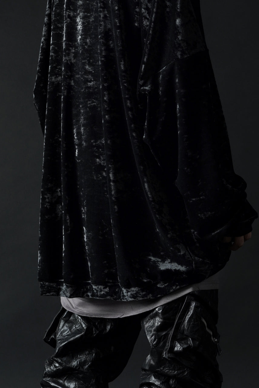 Load image into Gallery viewer, A.F ARTEFACT JUMBO CREW NECK TOPS / VELVET JERSEY (BLACK)