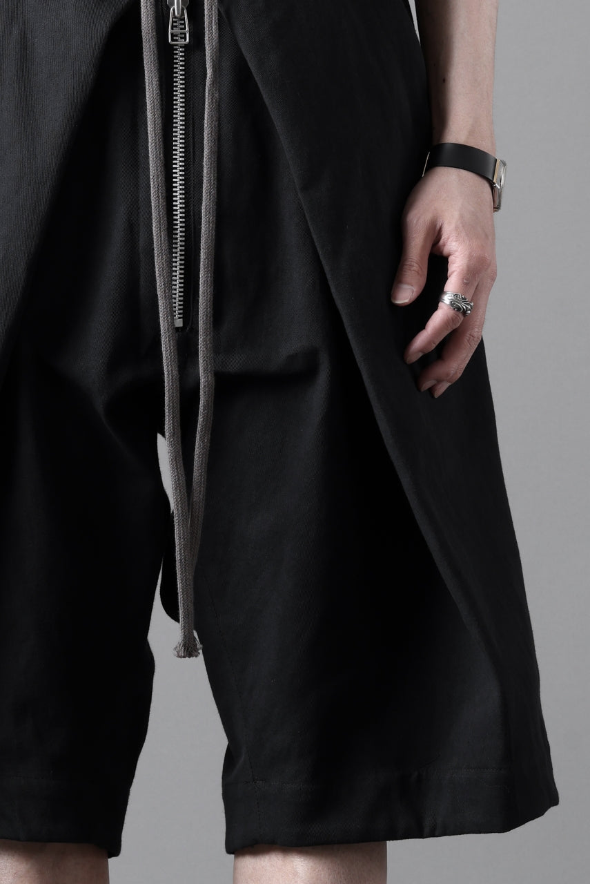 画像をギャラリービューアに読み込む, A.F ARTEFACT ZIP FOLDING TUCK SHORTS / COTTON-LINEN TWILL (BLACK)