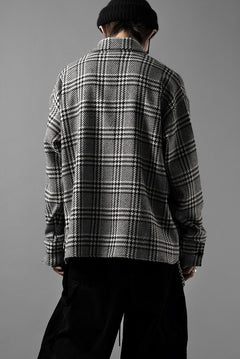 Load image into Gallery viewer, N/07 OPEN COLLAR L/S SHIRT / HOUNDSTOOTH GLEN CHECK (WHITE x BLACK)