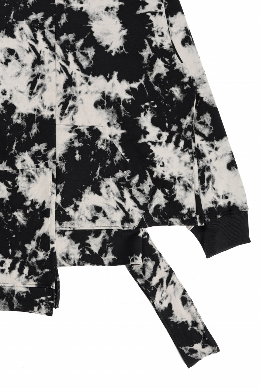画像をギャラリービューアに読み込む, A.F ARTEFACT ASYMMETRY LOOP HEM TOPS / MOTTLED DYING (BLACK x IVORY)