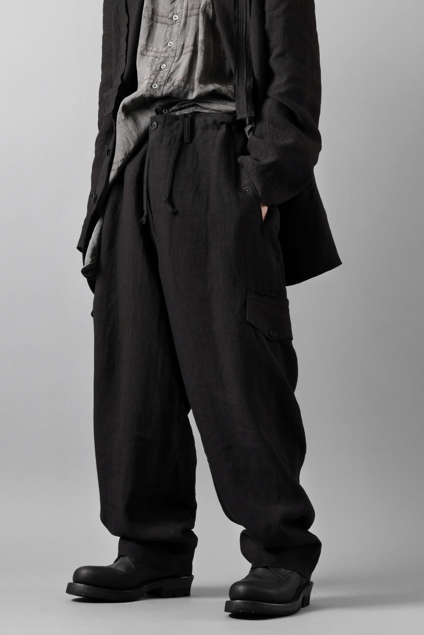 画像をギャラリービューアに読み込む, Y's for men MILITARY DETAIL PANTS / 40 LINEN (BLACK)