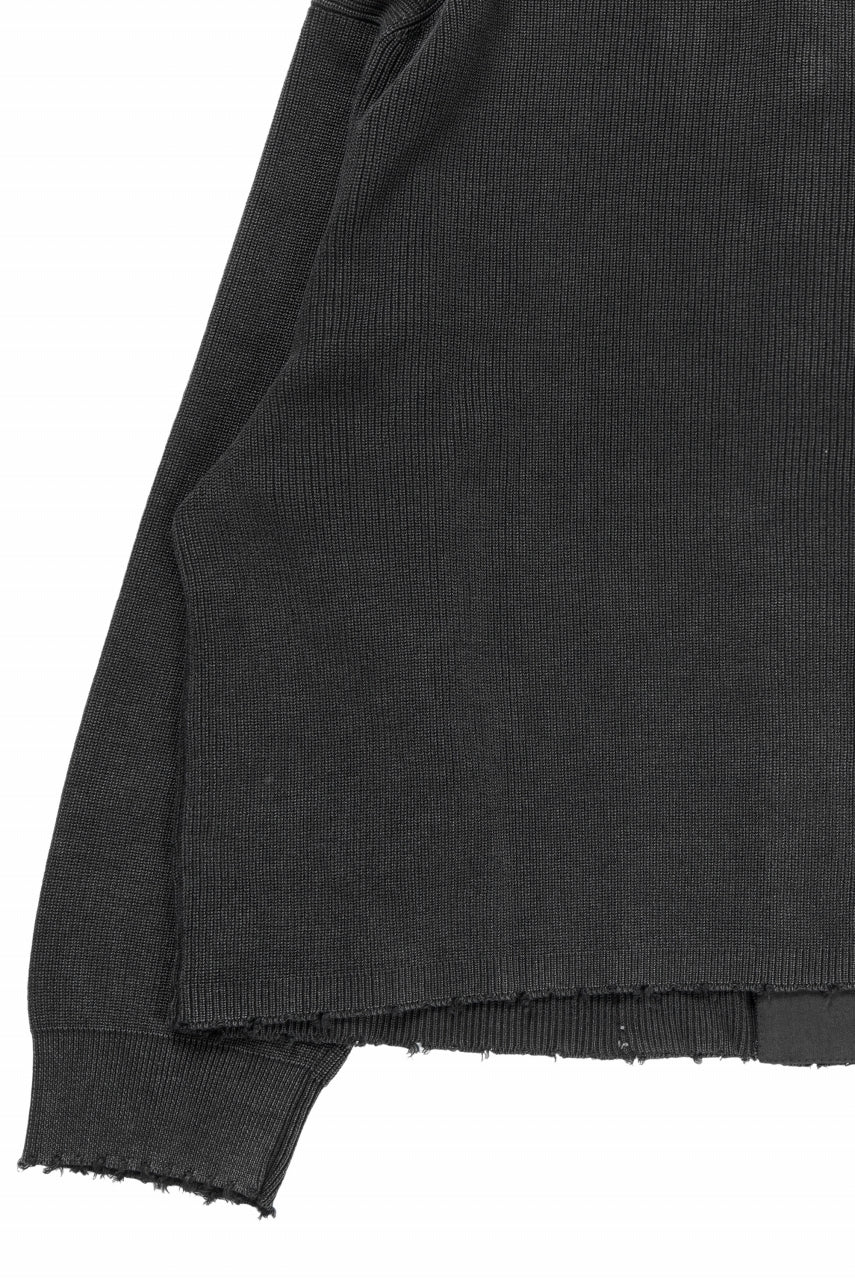 Load image into Gallery viewer, Professor.E DOUBLED BREASTED AGED KNIT (BLACK)