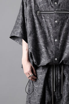画像をギャラリービューアに読み込む, A.F ARTEFACT FRONT ZIP SQUEEZING SHIRT / PAISLEY JACQUARD (D.GREY)