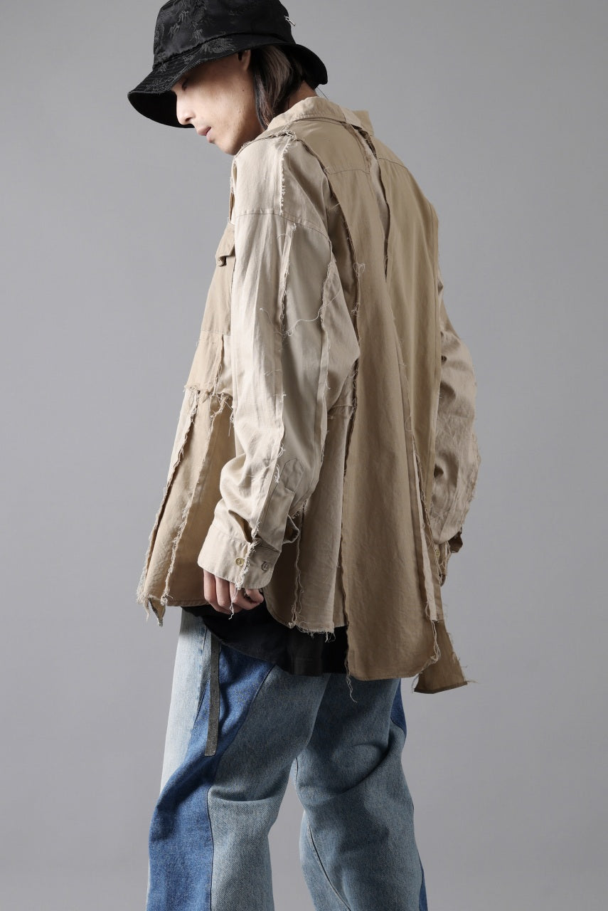 画像をギャラリービューアに読み込む, CHANGES CRAZY PANEL SHIRT - MADE BY 50's WORK SHIRT (BEIGE #A)