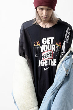 画像をギャラリービューアに読み込む, FACETASM ASSYMETRICAL BELTED SHERPA DENIM JACKET (INDIGO)