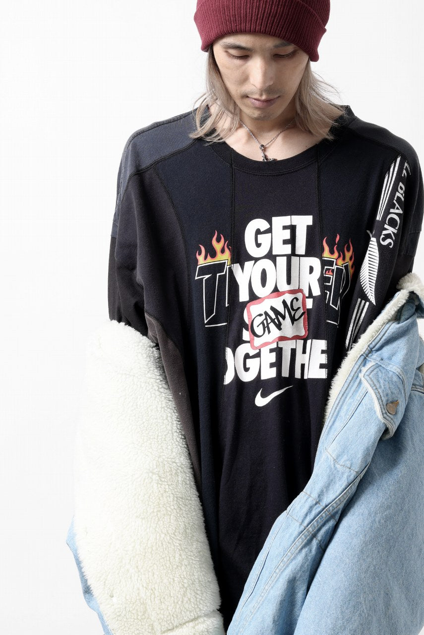 画像をギャラリービューアに読み込む, FACETASM ASSYMETRICAL BELTED SHERPA DENIM JACKET (INDIGO)