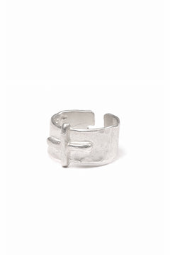 Load image into Gallery viewer, m.a+ silver stitched cross ring / AG18/AG (SILVER)