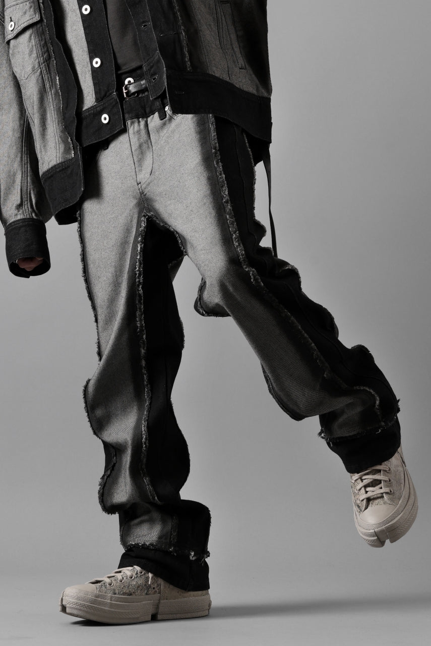 Load image into Gallery viewer, Feng Chen Wang RAW EDGE PATCHWORK TROUSERS (BLACK)