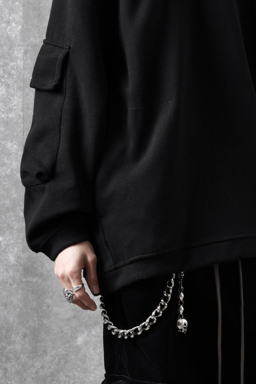 Load image into Gallery viewer, A.F ARTEFACT FLAP POCKET RAGLAN TOP / COPE KNIT JERSEY (BLACK)