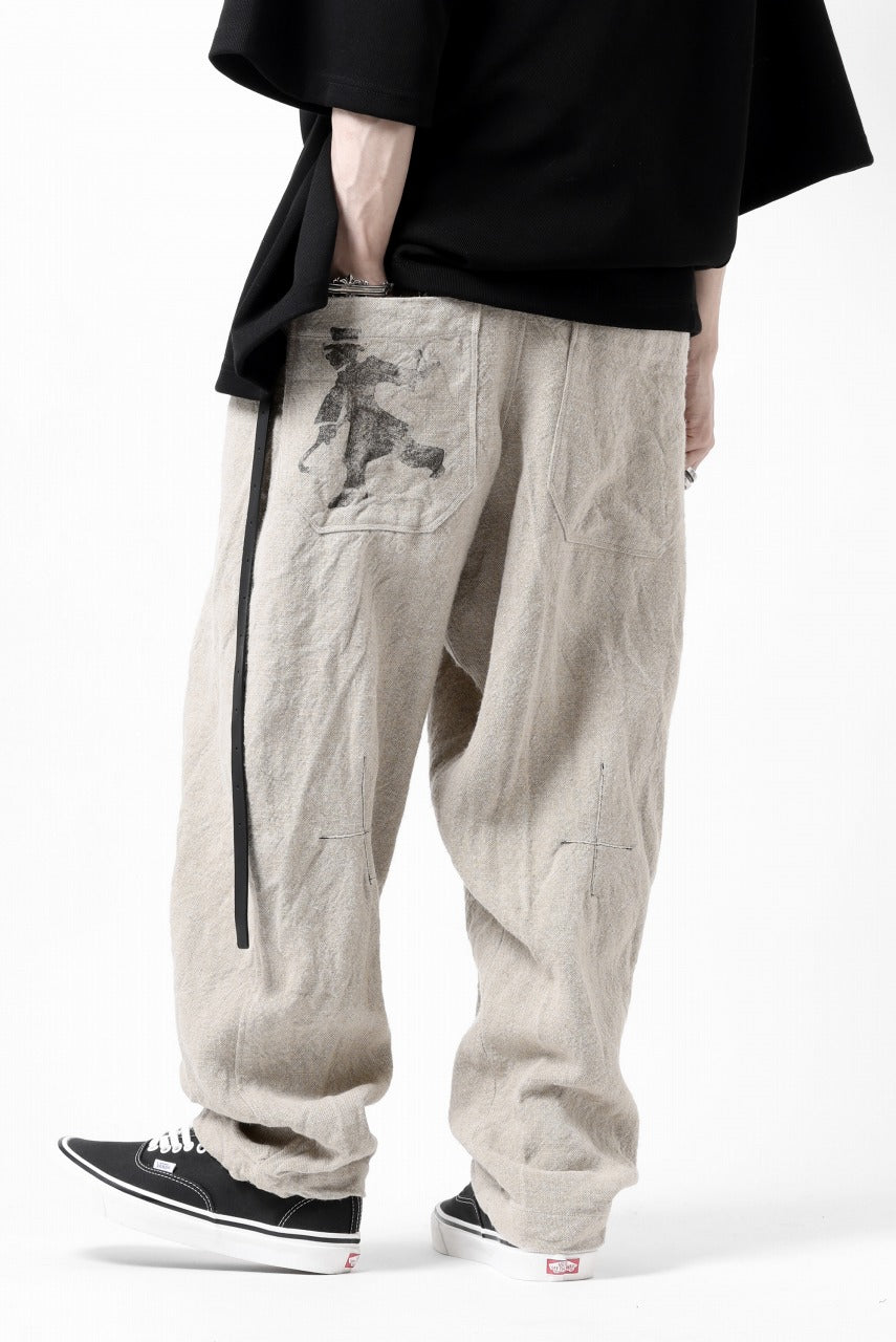 画像をギャラリービューアに読み込む, YUTA MATSUOKA wide taperd pants / no.8 linen canvas (ecru)