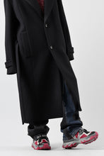 画像をギャラリービューアに読み込む, Juun.J Over Fit Knit Paneled Long Single Coat (BLACK)