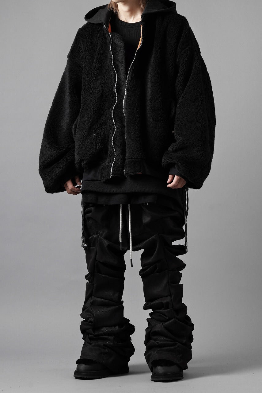 Load image into Gallery viewer, A.F ARTEFACT MA-1 HOODIE JACKET / TEDDY BOA FLEECE (BLACK)