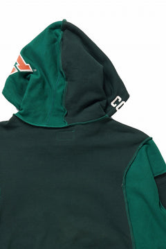 Load image into Gallery viewer, CHANGES REMAKE PANELED HOODIE (MULTI GREEN #A)
