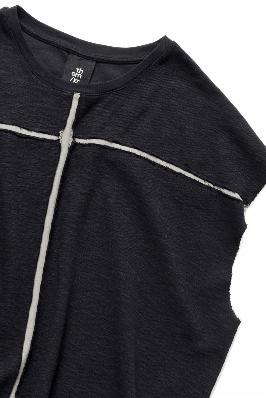 画像をギャラリービューアに読み込む, thom/krom SLEEVELESS T SHIRT / FLAME DOUBLE-FACE JERSEY (BLACK)