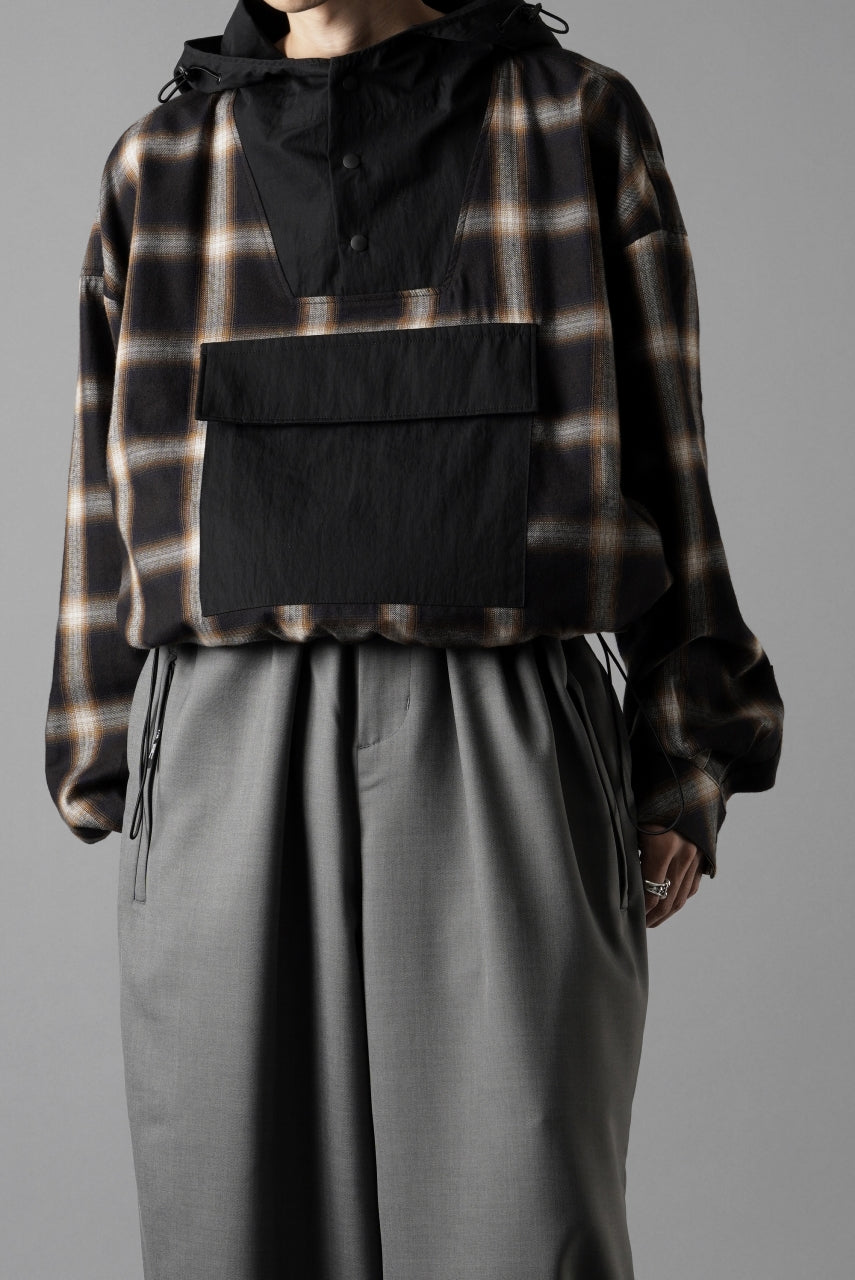 画像をギャラリービューアに読み込む, F/CE. WATER-SHIELD CHECK ANORAK SHIRT (BLACK)