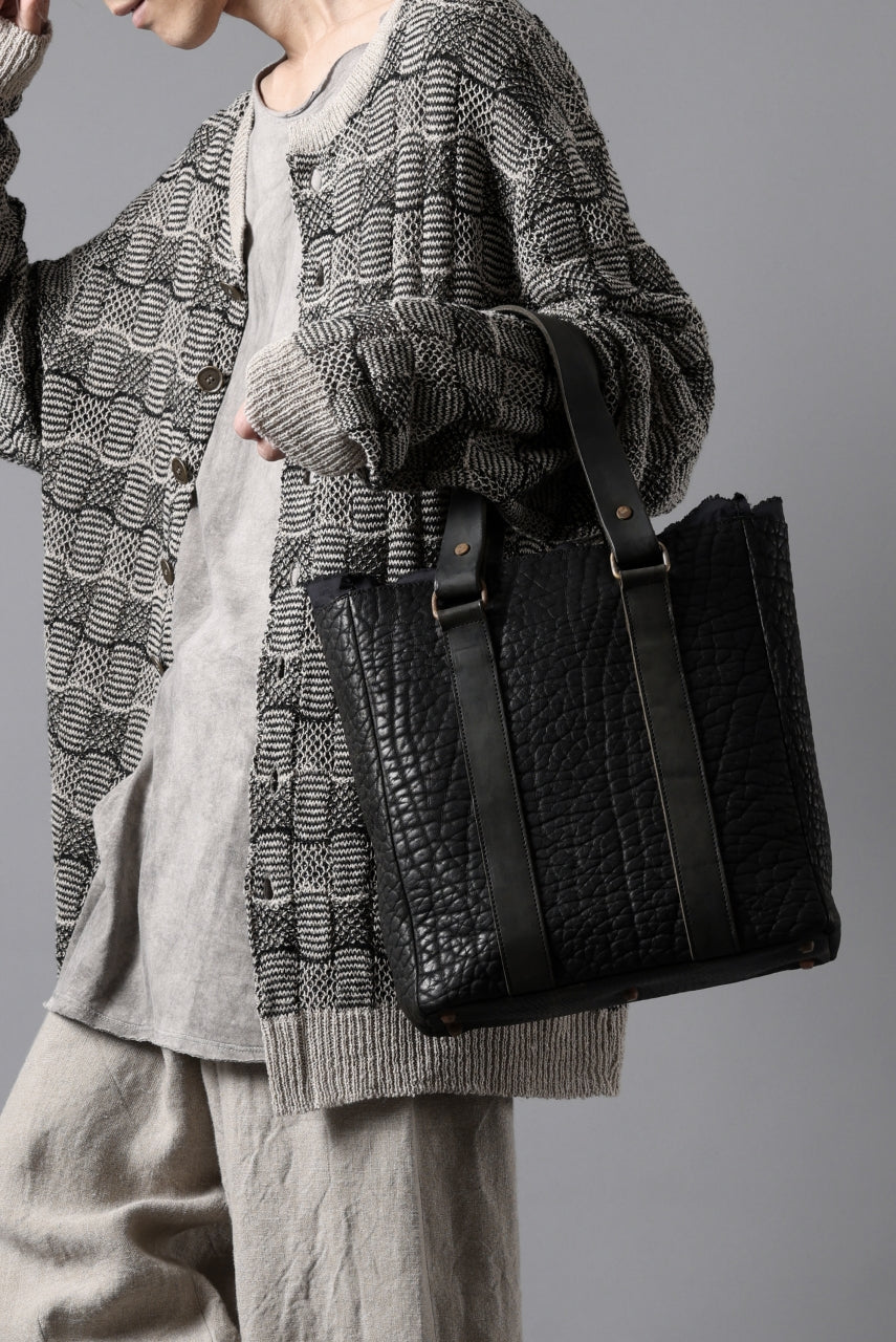 Load image into Gallery viewer, ierib Zipper Hand Tote Bag /  Rough Bull (BLACK)