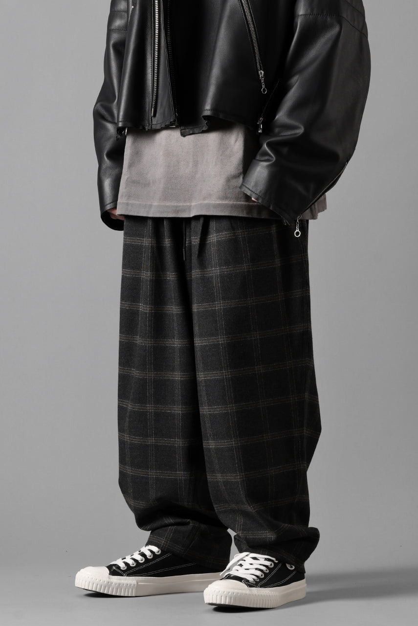 画像をギャラリービューアに読み込む, N/07 exclusive EASY WAIST TAPERED PANTS / T/R DOUBLE SIDE BRUSHED 2WAY STRETCH (CHECK)