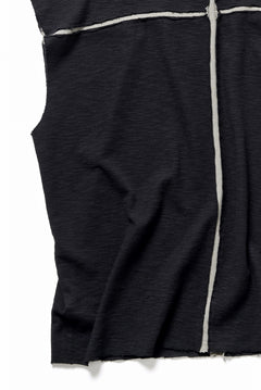 画像をギャラリービューアに読み込む, thom/krom SLEEVELESS T SHIRT / FLAME DOUBLE-FACE JERSEY (BLACK)