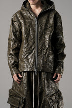 画像をギャラリービューアに読み込む, A.F ARTEFACT HOODED ZIPPER BLOUSON / WASHER SYNTHETIC LEATHER (KHAKI)