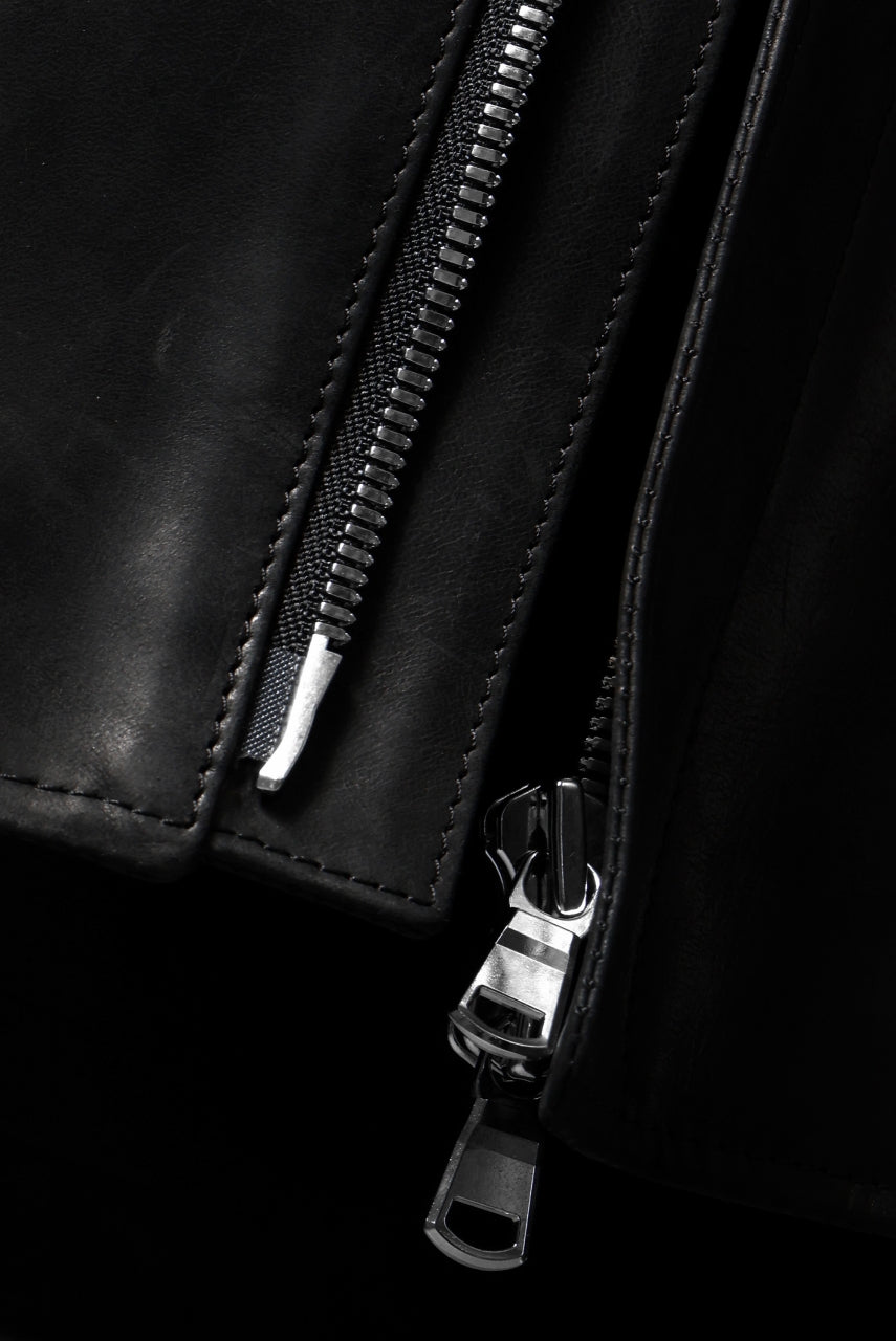 画像をギャラリービューアに読み込む, ierib EX-Collared Zip Jacket / Horse Nubuck Leather (BLACK)