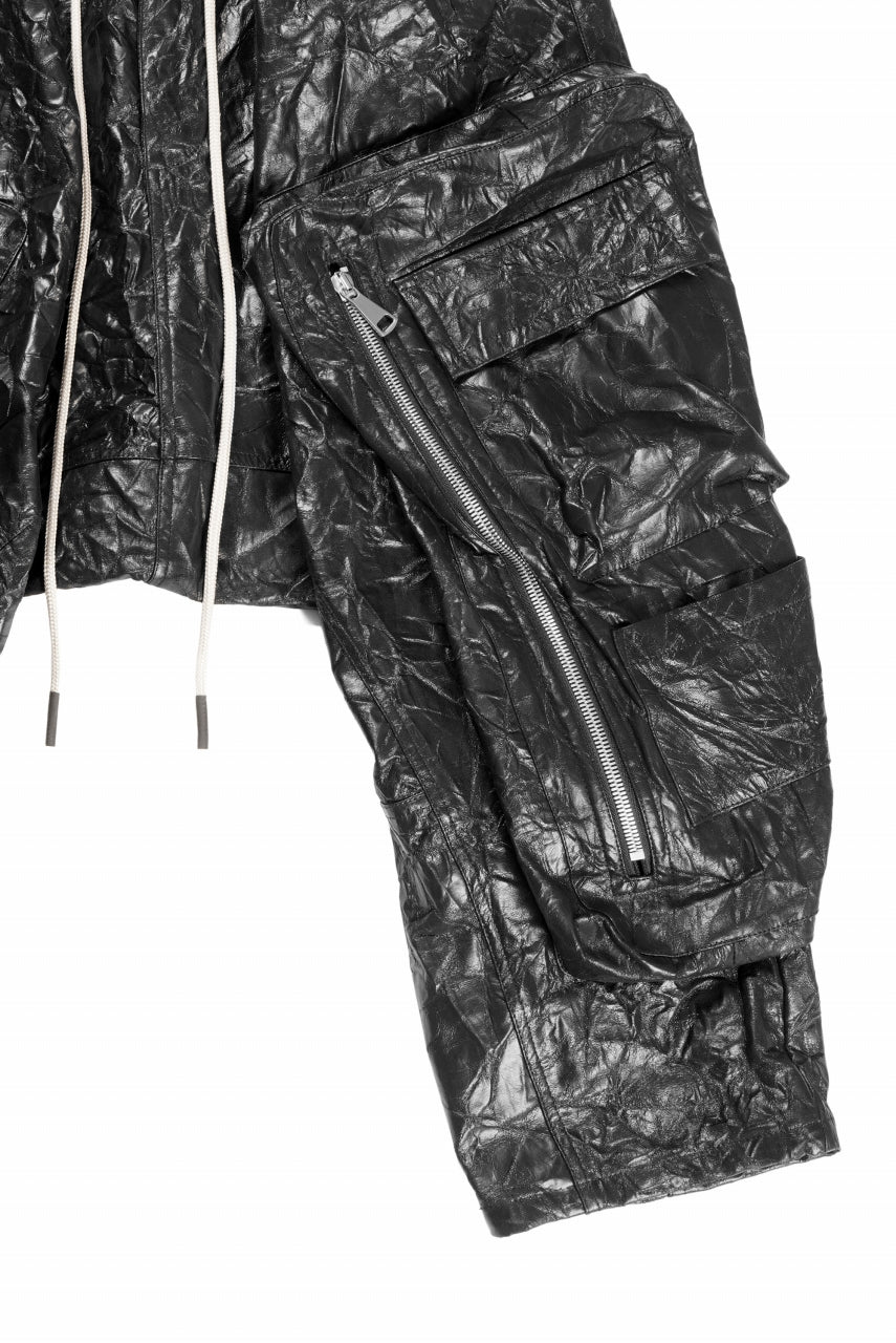 画像をギャラリービューアに読み込む, A.F ARTEFACT DROPCLOTCH WIDE PANTS / WASHER SYNTHETIC LEATHER (BLACK)