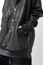 画像をギャラリービューアに読み込む, A.F ARTEFACT SNAPPED COCOON SHIRT-JACKET / SOFT GOAT LEATHER (BLACK)
