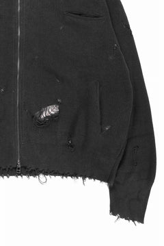 Load image into Gallery viewer, Professor.E DESTROYED KNIT JACKET (BLACK)