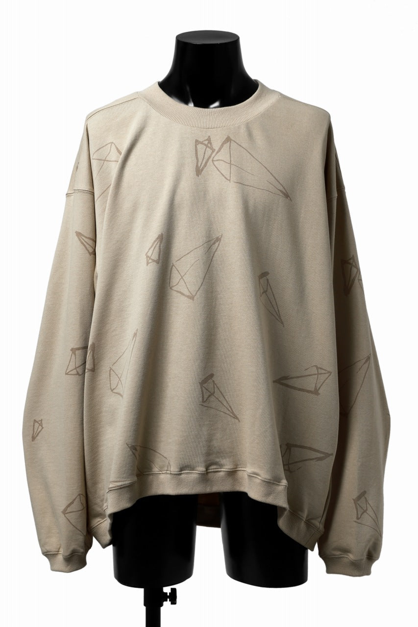画像をギャラリービューアに読み込む, A.F ARTEFACT PYRA PATTERN PRINT CREW NECK TOPS (BEIGE)