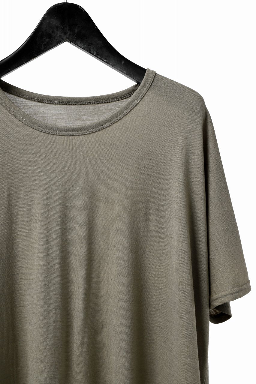 COLINA DOLMAN S/S TEE / SUPER 120s WASHABLE WOOL JERSEY (SEPIA)