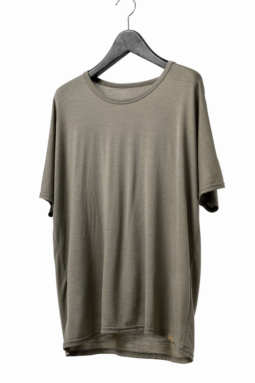 COLINA DOLMAN S/S TEE / SUPER 120s WASHABLE WOOL JERSEY (SEPIA)