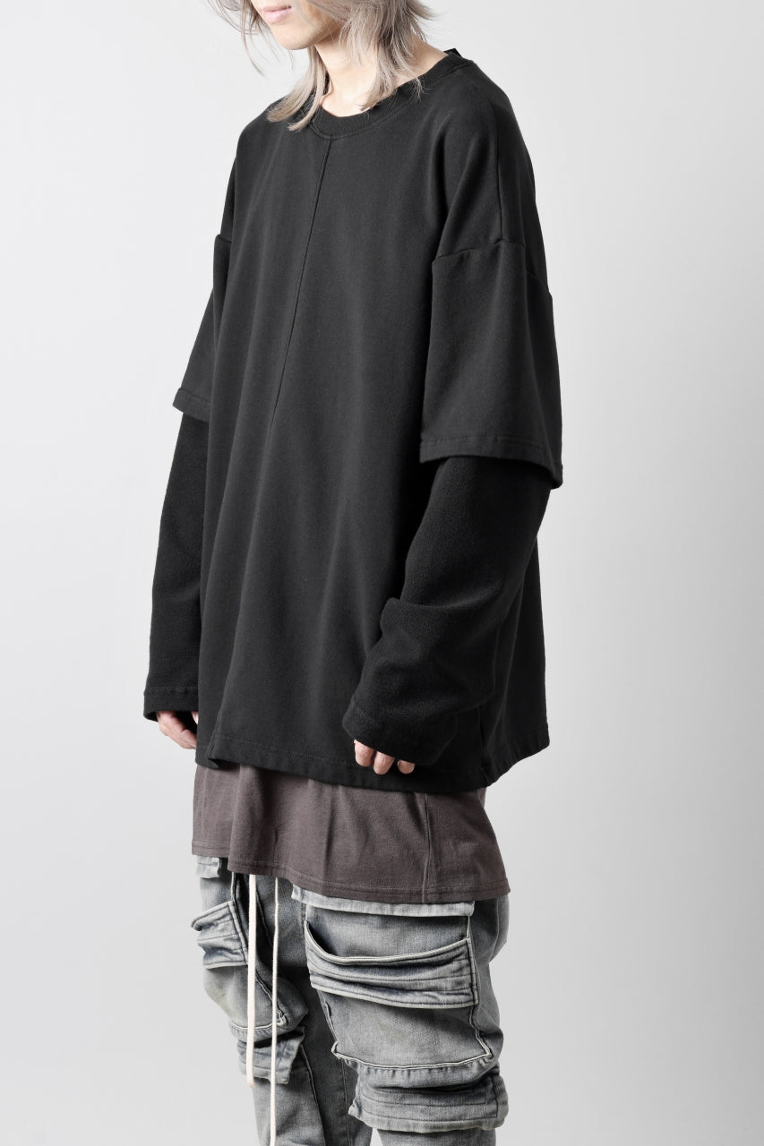 画像をギャラリービューアに読み込む, INDEPICT® × LOOM exclusive INVERSION TERRY LAYERED TOP (BLACK)