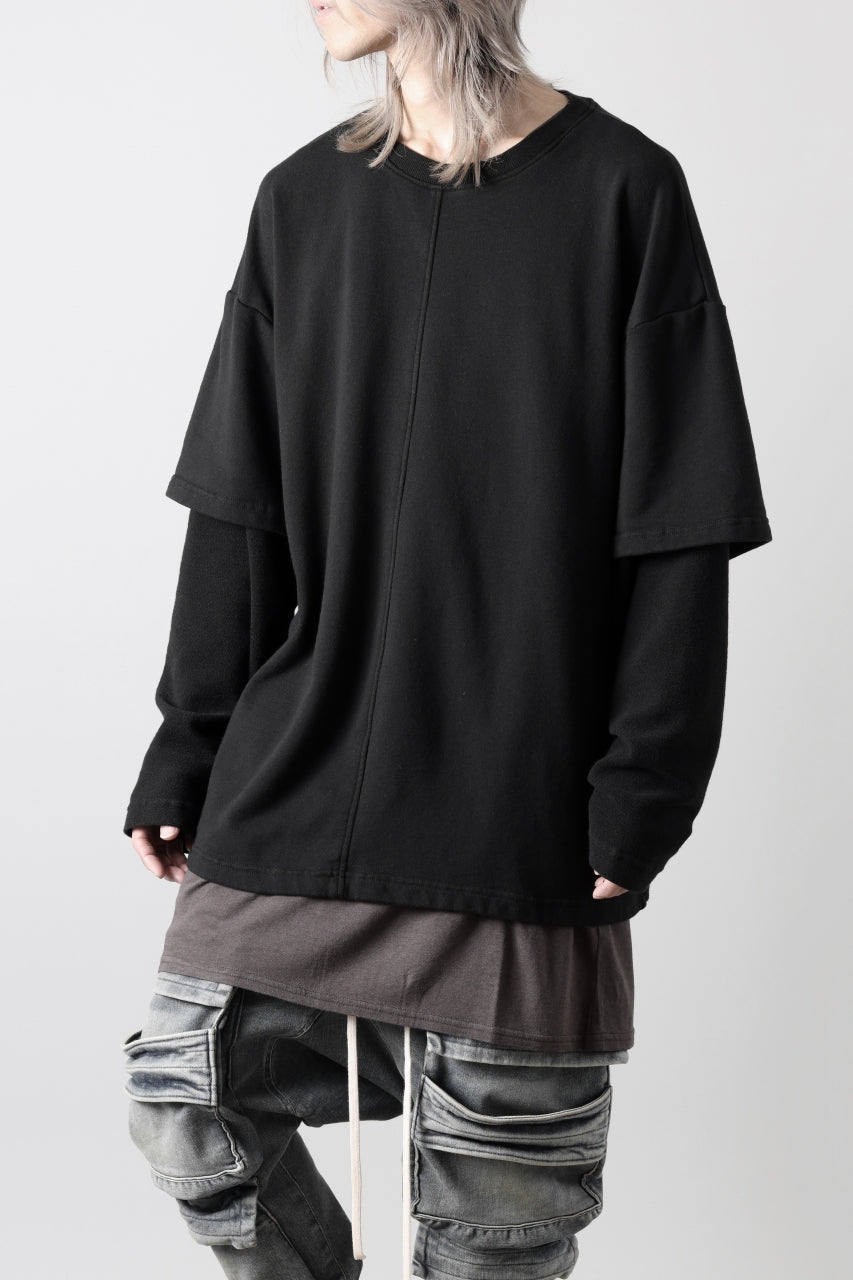 INDEPICT® × LOOM exclusive INVERSION TERRY LAYERED TOP (BLACK)