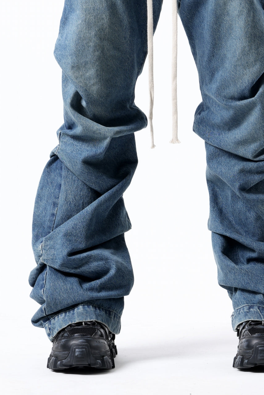 画像をギャラリービューアに読み込む, A.F ARTEFACT TUCK SLIM BAGGY PANTS / FADED DENIM (BLUE)