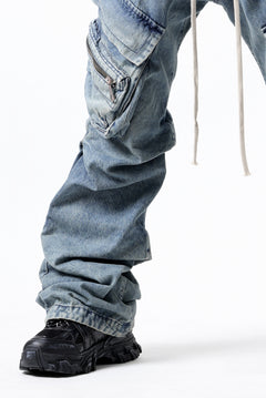 画像をギャラリービューアに読み込む, A.F ARTEFACT CARGO TUCK BAGGY PANTS / FADED DENIM (BLUE)