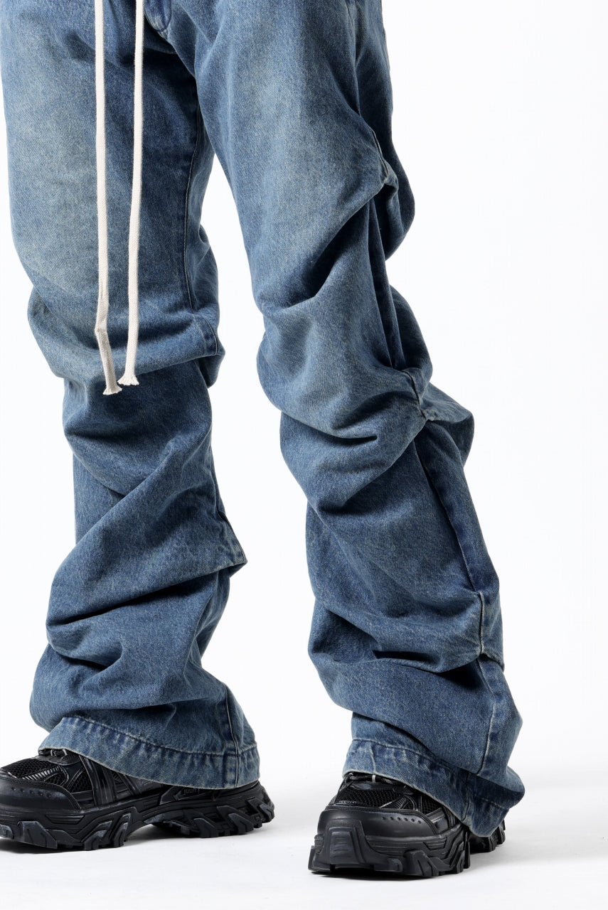 画像をギャラリービューアに読み込む, A.F ARTEFACT TUCK SLIM BAGGY PANTS / FADED DENIM (BLUE)