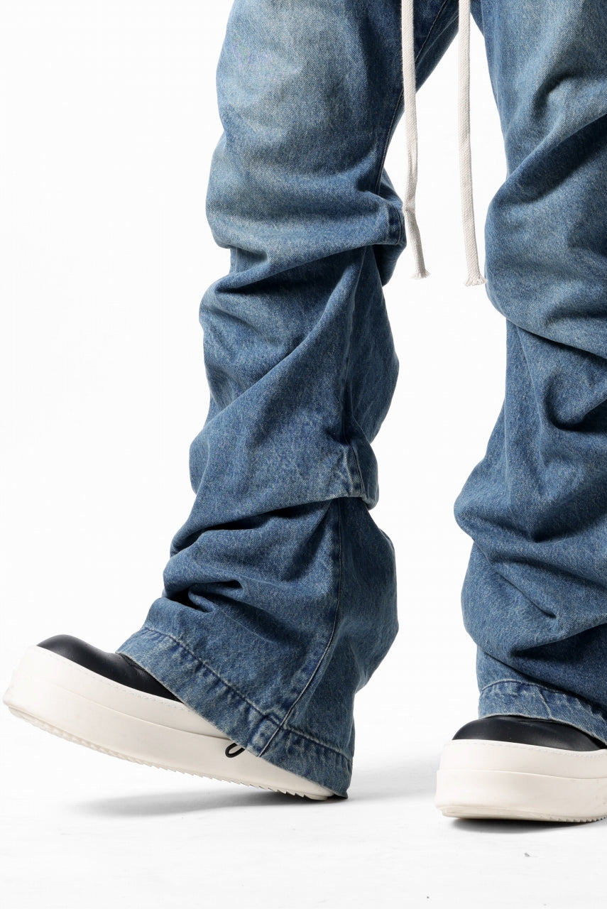 画像をギャラリービューアに読み込む, A.F ARTEFACT TUCK SLIM BAGGY PANTS / FADED DENIM (BLUE)