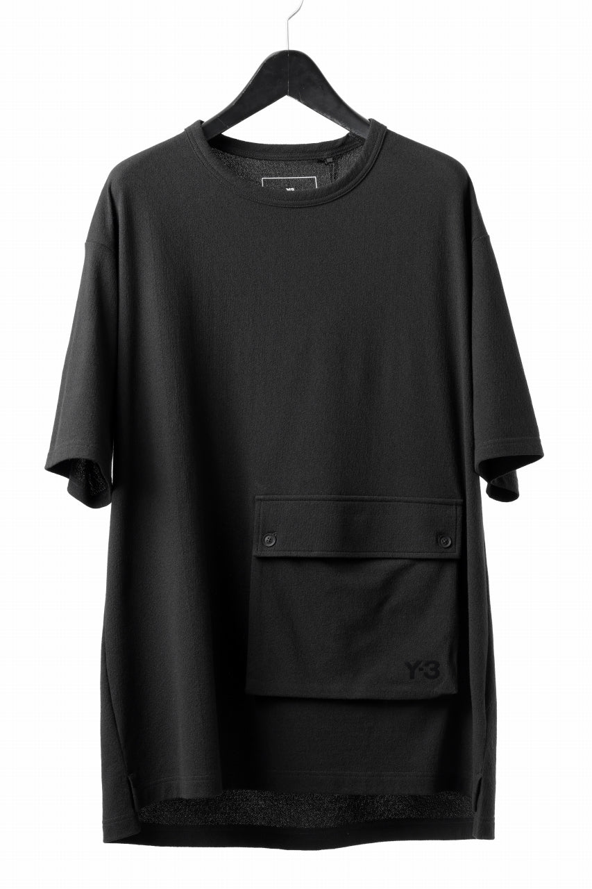 画像をギャラリービューアに読み込む, Y-3 Yohji Yamamoto POCKET S/S TEE / CREPE COTTON JERSEY (BLACK)