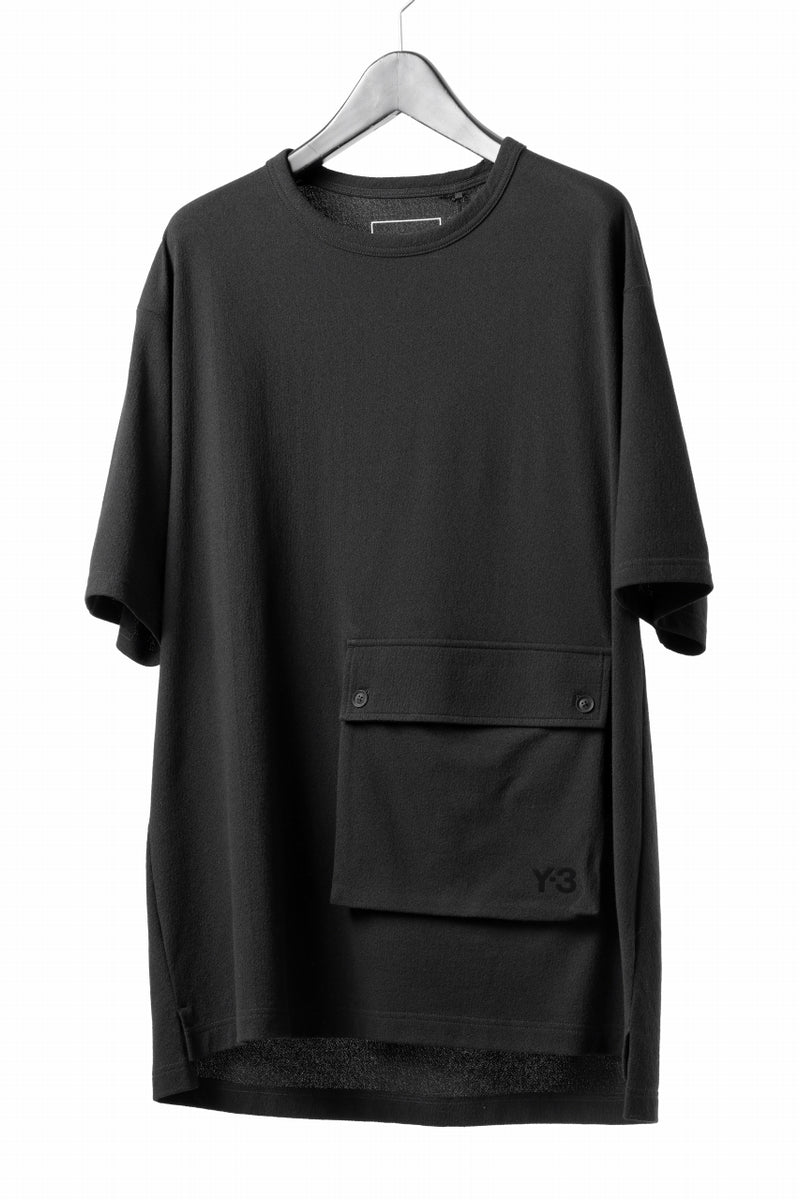 Y-3 Yohji Yamamoto POCKET S/S TEE / CREPE COTTON JERSEY (BLACK)の 