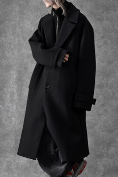 画像をギャラリービューアに読み込む, Juun.J Over Fit Knit Paneled Long Single Coat (BLACK)