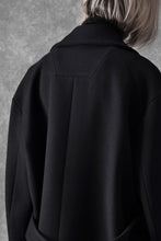 画像をギャラリービューアに読み込む, Juun.J Over Fit Knit Paneled Long Single Coat (BLACK)