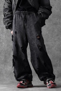 画像をギャラリービューアに読み込む, Juun.J Garment Dyed Distressed Wide Track Pants (GREY)