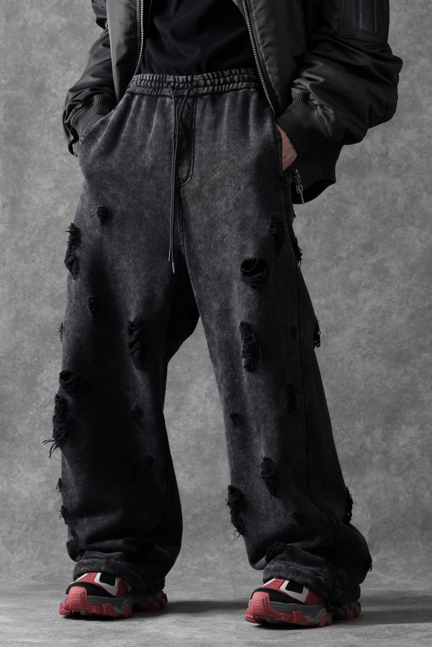 画像をギャラリービューアに読み込む, Juun.J Garment Dyed Distressed Wide Track Pants (GREY)
