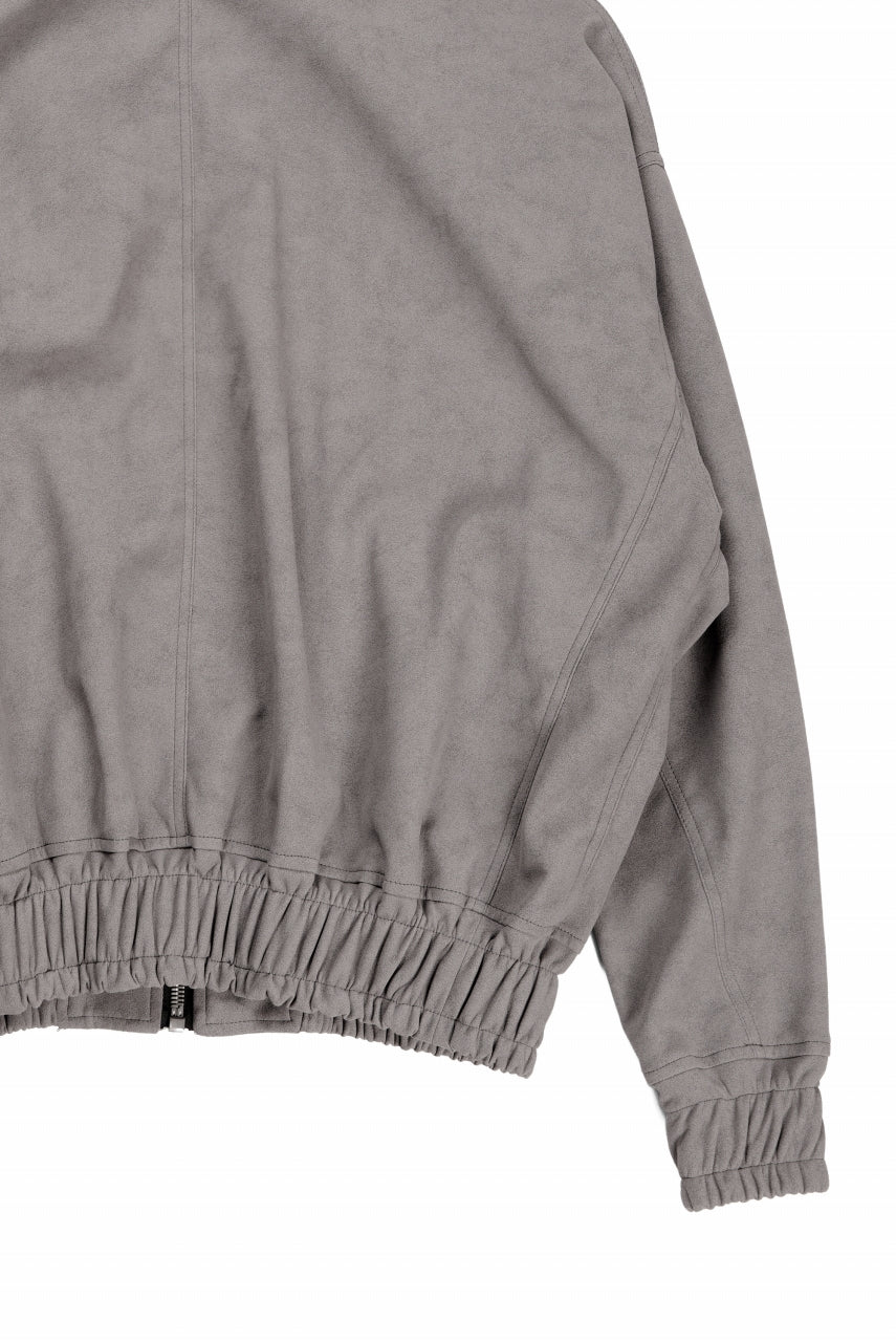 Load image into Gallery viewer, A.F ARTEFACT HOODED ZIP UP BLOUSON / SYNTHETIC SUEDE LEATHER (GREY)