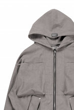 Load image into Gallery viewer, A.F ARTEFACT HOODED ZIP UP BLOUSON / SYNTHETIC SUEDE LEATHER (GREY)