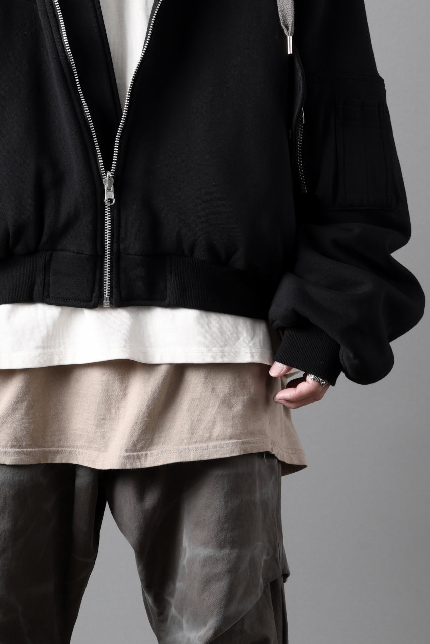 画像をギャラリービューアに読み込む, A.F ARTEFACT REVERSIBLE MA-1 HOODIE BLOUSON / COTTON-TERRY (BLACK)