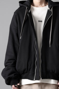 画像をギャラリービューアに読み込む, A.F ARTEFACT REVERSIBLE MA-1 HOODIE BLOUSON / COTTON-TERRY (BLACK)