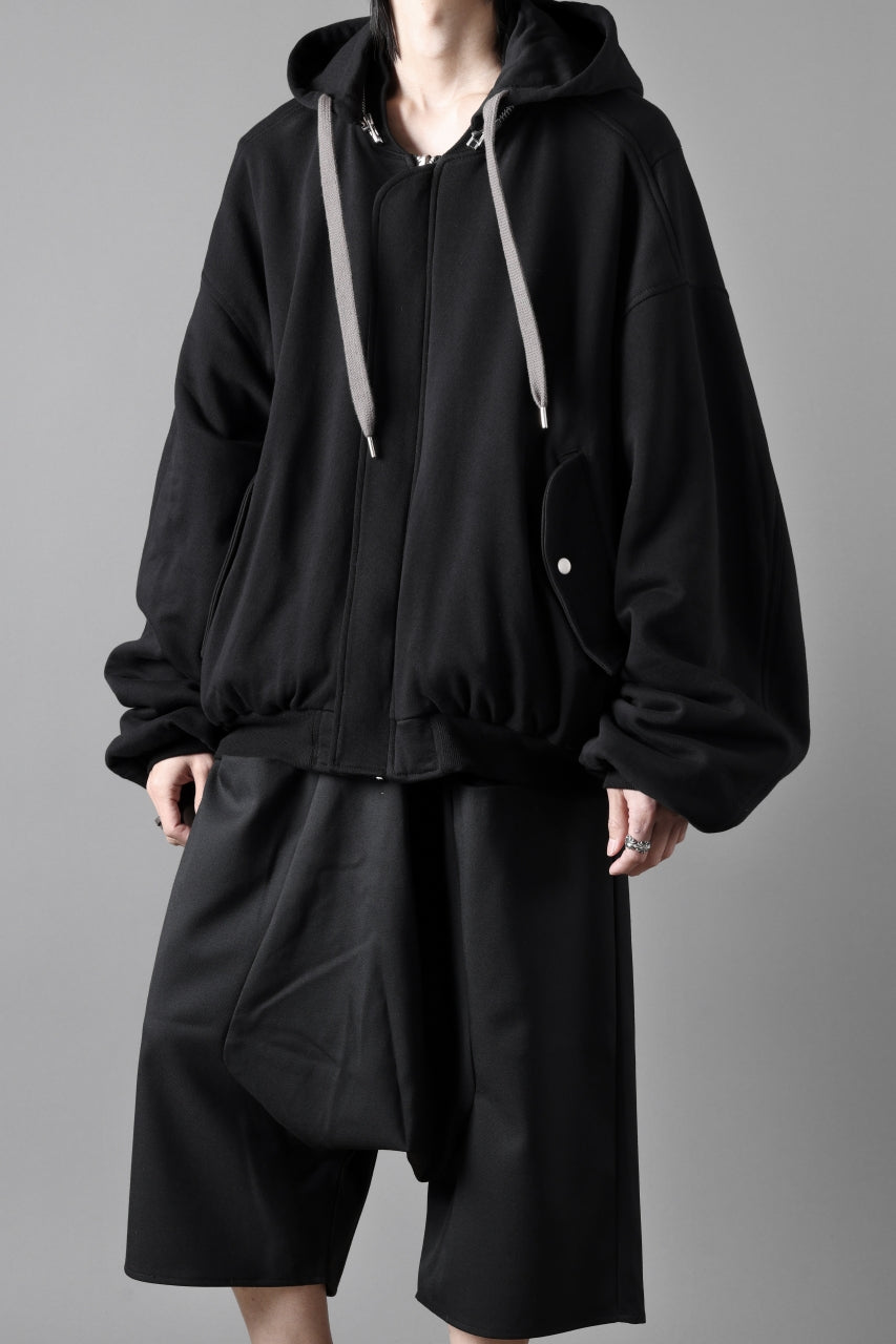 画像をギャラリービューアに読み込む, A.F ARTEFACT REVERSIBLE MA-1 HOODIE BLOUSON / COTTON-TERRY (BLACK)